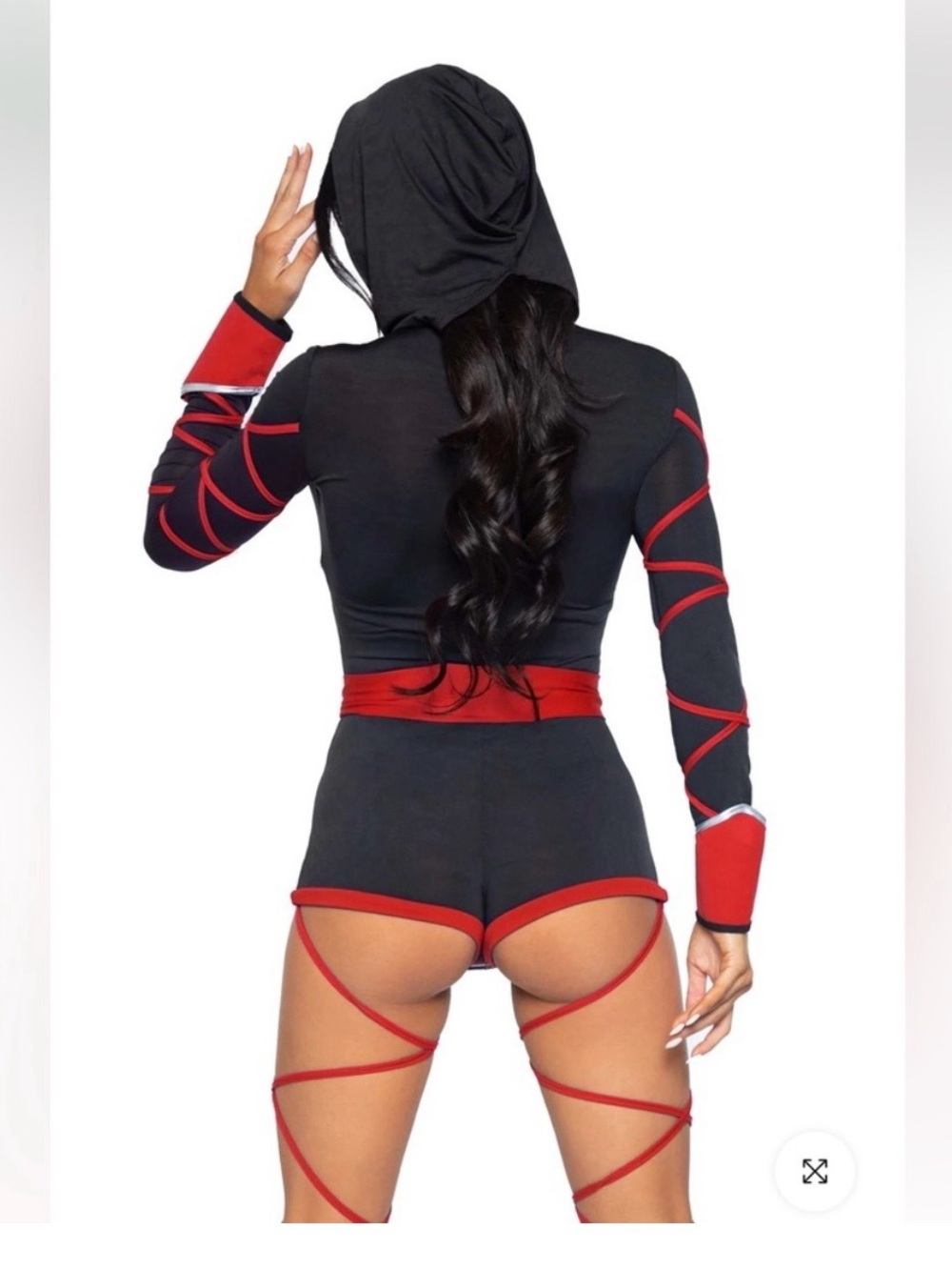 Leg Avenue Red and Black Dragon Ninja Costume - Picture 3 of 3